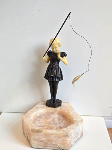 Bronzefigur mädchen angel - mädchen,