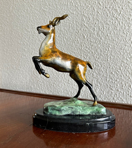 Antike bronzefigur gazelle - bronzefigur, /