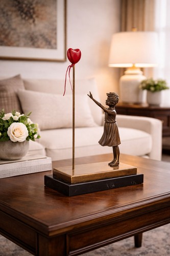 Bronze skulptur balloon - bronze, girl