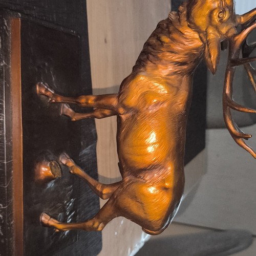 Bronze hirsch marmorplatte - bronze,