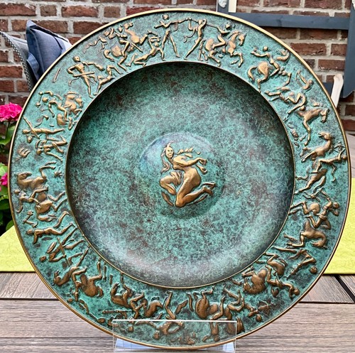 Seltener bronze wandteller - seltener, bronze-wandteller