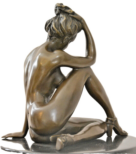 Bronzefigur frau sitzend - frau, –