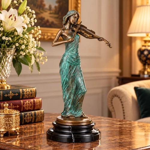 Bronze skulptur geigerin - bronze,