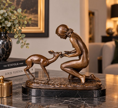 Bronze skulptur frau mit - skulptur,