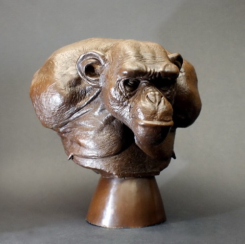 Bronzefigur schimpanse - bronzefigur, 'schimpanse