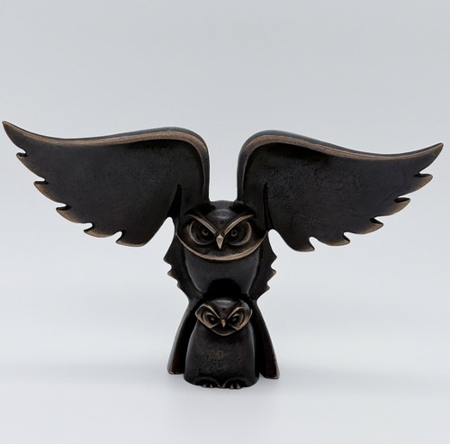 Bronze skulptur eule - bronze, mit