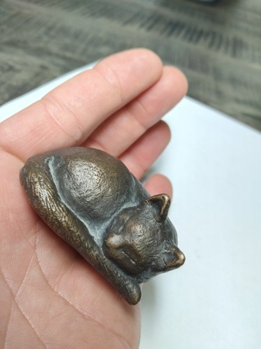 Bronze katze skulptur figur - bronze,