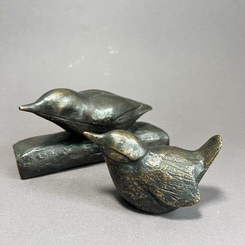 Paar bronzefiguren vogel - paar,
