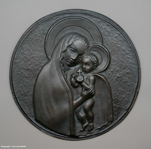 Relief aus bronze maria - -maria, mit