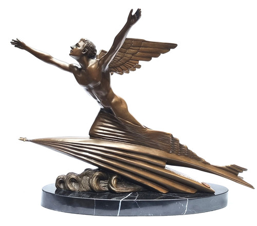 Bronzefigur flieger mit - bronzefigur,