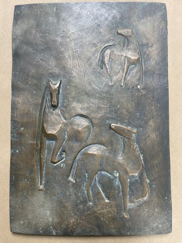 Großes bronze relief drei - bronze,