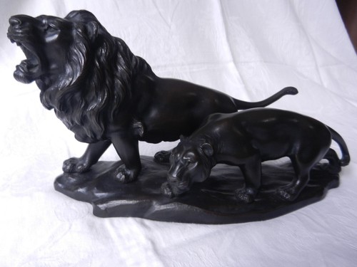Bronze löwen löwenpaar - löwen,, 1