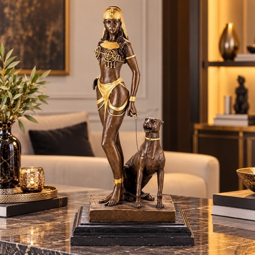 Bronze skulptur kleopatra mit - bronze,