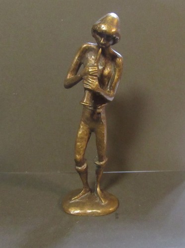 Bronze statue flötenspieler - bronze,