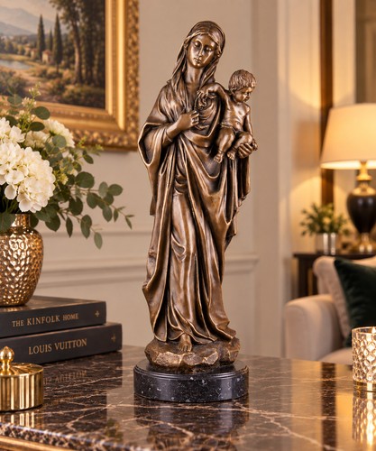 Bronze skulptur maria mit - bronze,