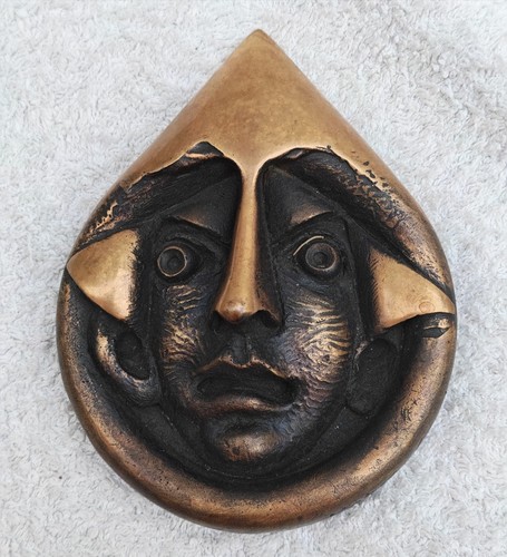 Bronze figur maske - figur,