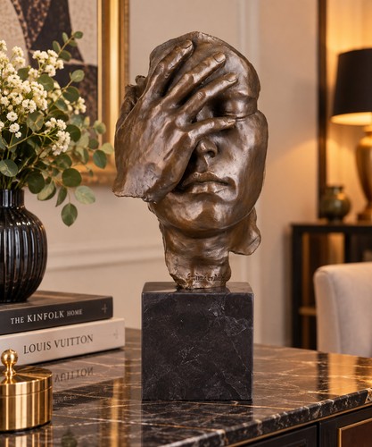 Bronze skulptur gesicht mit - gesicht,