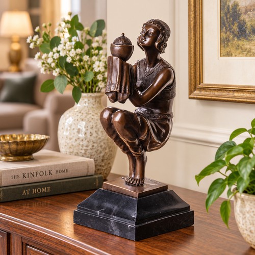 Bronze skulptur frau mit - skulptur,