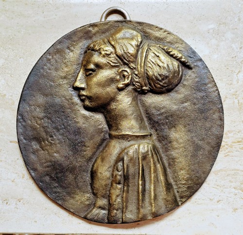Bronzeguss wandplatte caecilia - bronzeguss,
